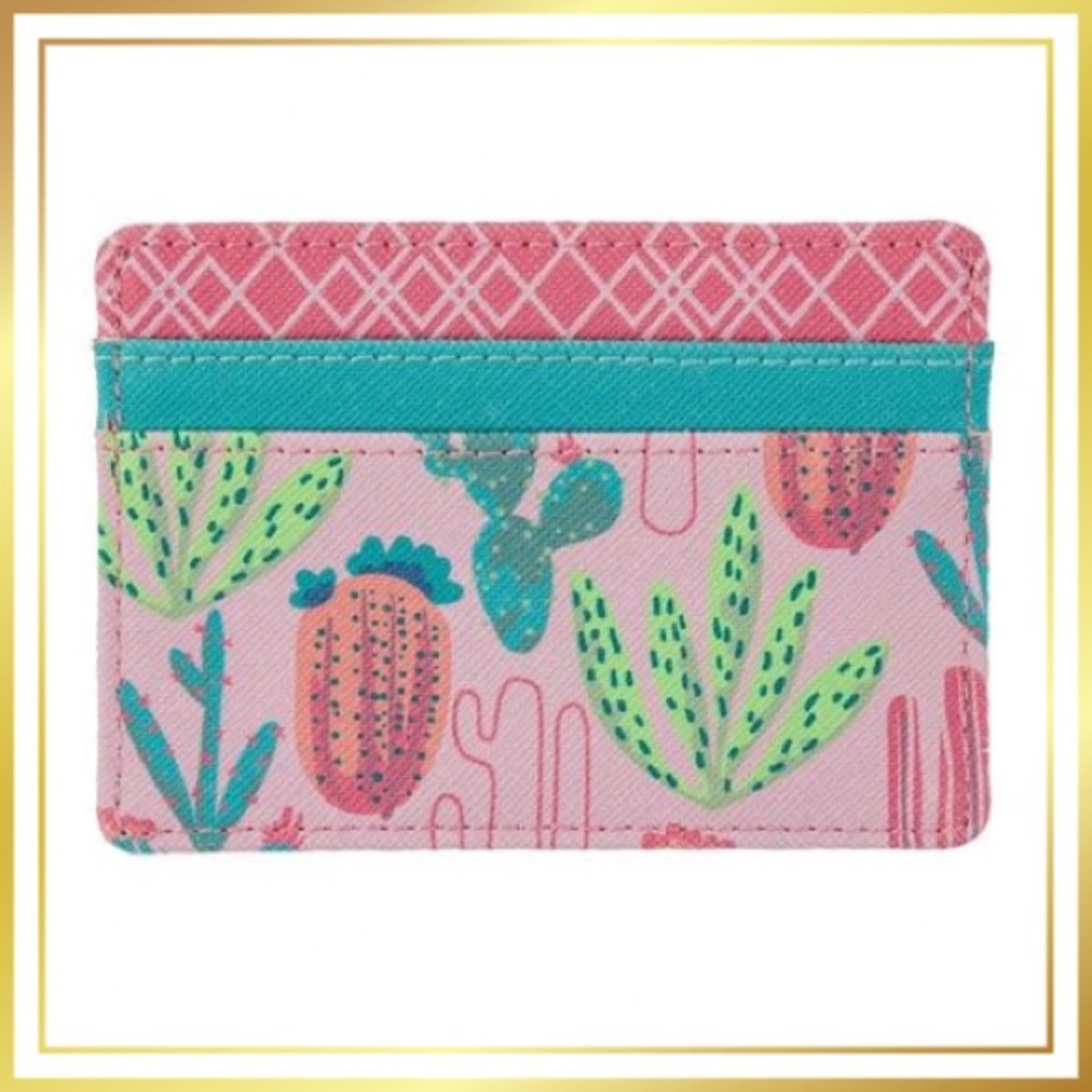 Pink & Green Cactus Card Holder
